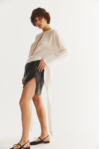 SQUER LEATHER SKIRT